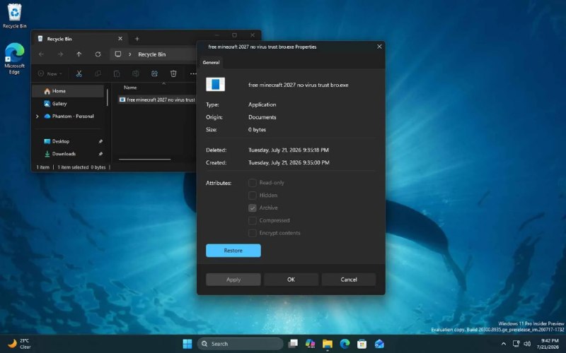 Окно «Свойства» в Windows 11 получит новый дизайн