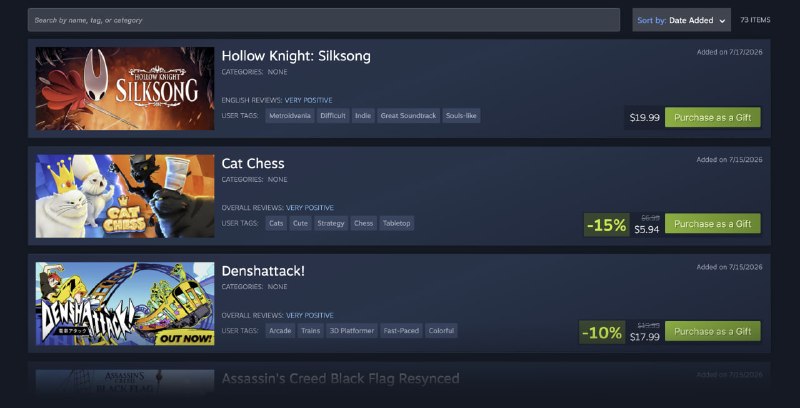 Valve улучшила систему подарков в Steam